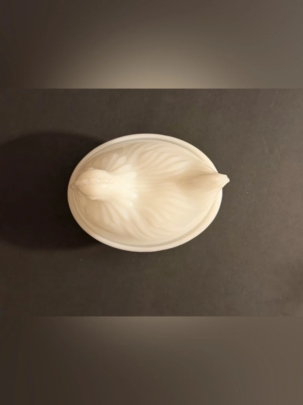 Milk Glass Hen on Nest Candy Dish - Picture 2 of 6